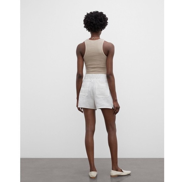 NWT Club Monaco Striped Linen Blend Belted Pull-on Shorts Khaki size 10 $129 - Picture 2 of 11